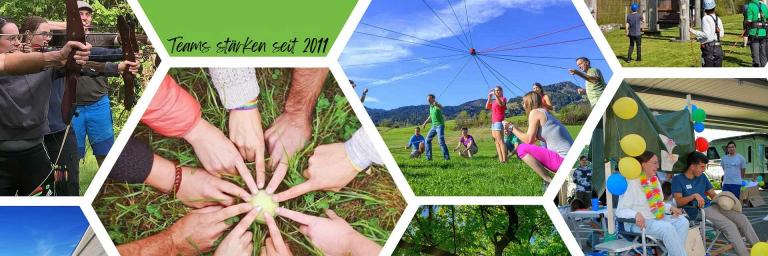 Collage von Teamtrainings bei alonja