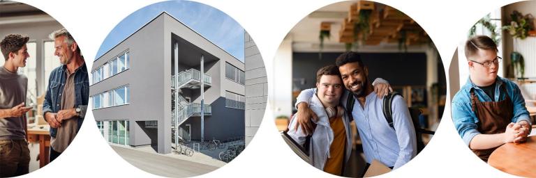 Bild zeigt eine Montage mehrerer Ausbildungssituationen am Diakonischen Institut