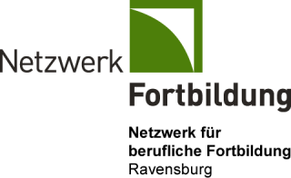 Bild zeigt das Logo und den Claimer Netzwerk für berufliche Fortbildung Ravensburg