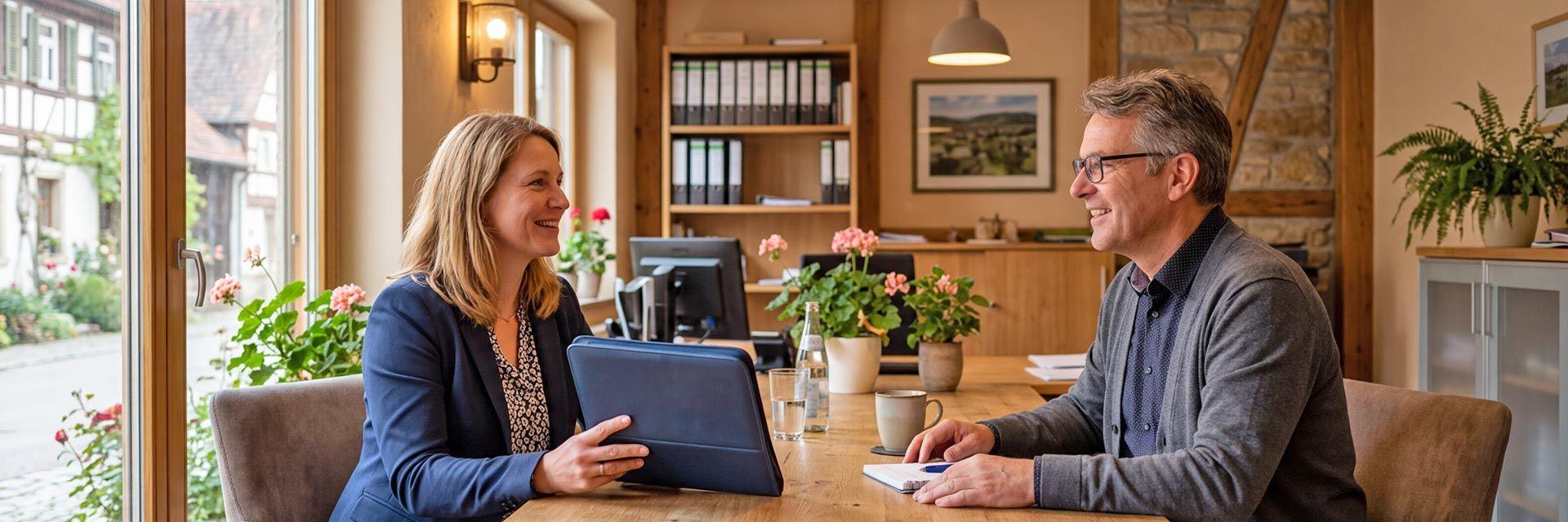 Mann und Frau in einem Bewerbungsgespräch