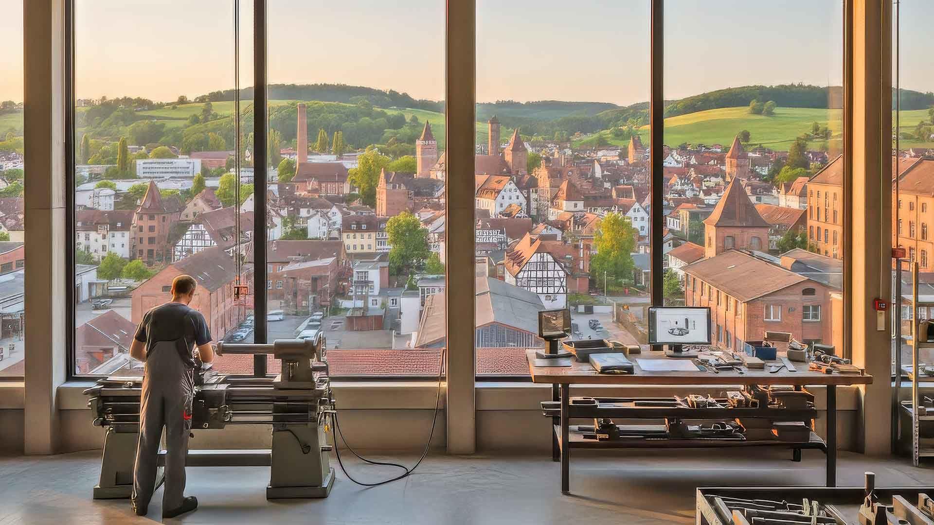 Bild zeigt einen Arbeitsplatz vor einer Glasfront als Metapher für Bildungstrends