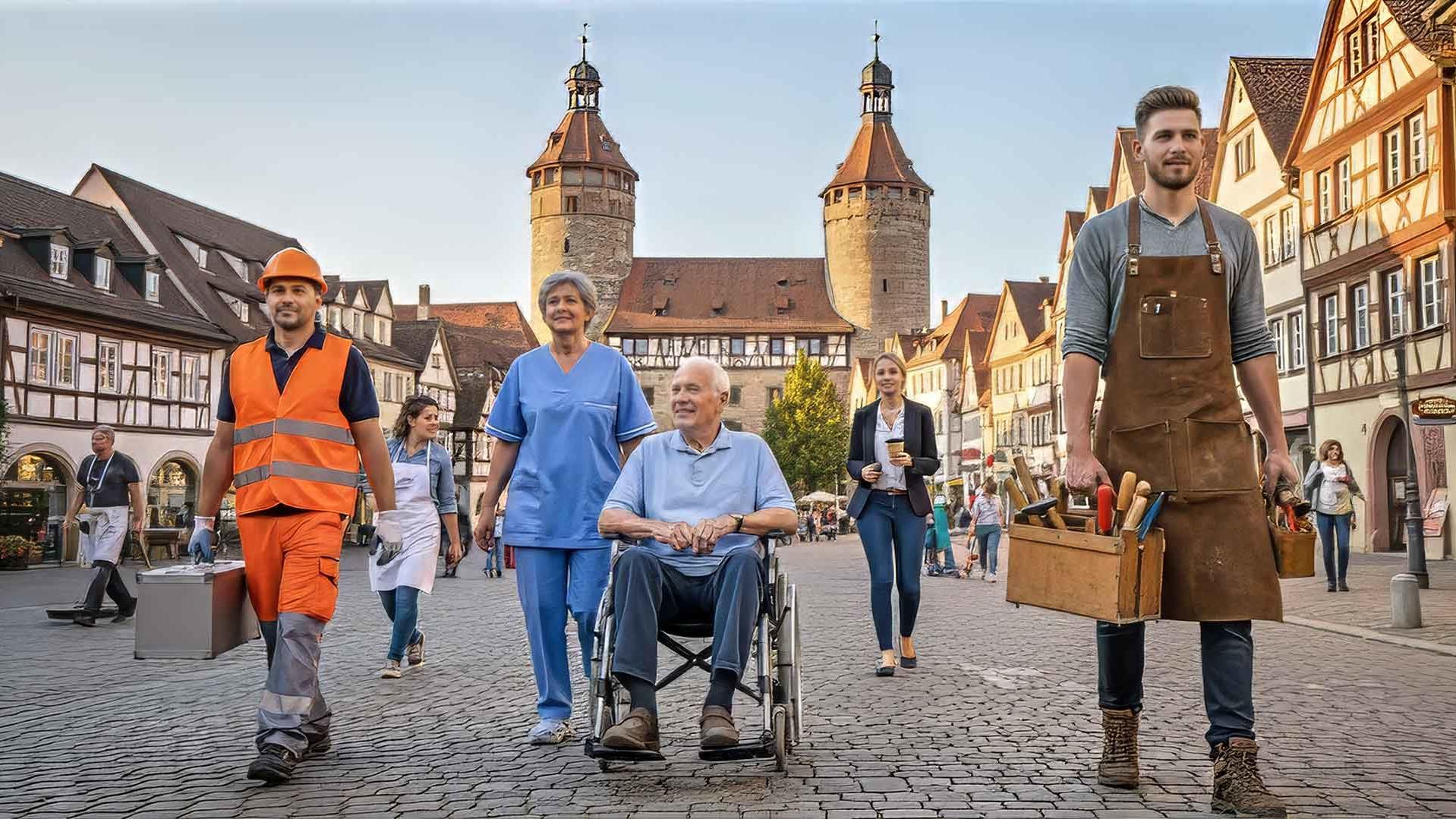 Menschen in Ravensburg mit der Frage wie finde ich den passenden Job im Bodenseekreis